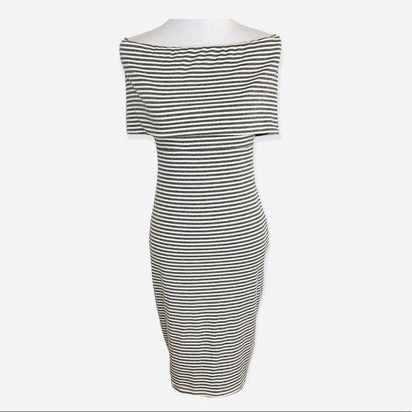 Goodnight Macaroon Striped Off The Shoulder Barbiecore Pin Up Style Dress S - Picture 1 of 14